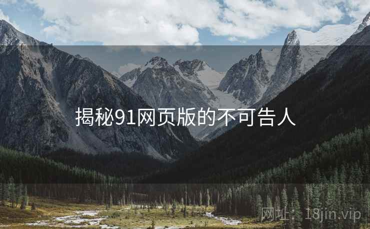 揭秘91网页版的不可告人